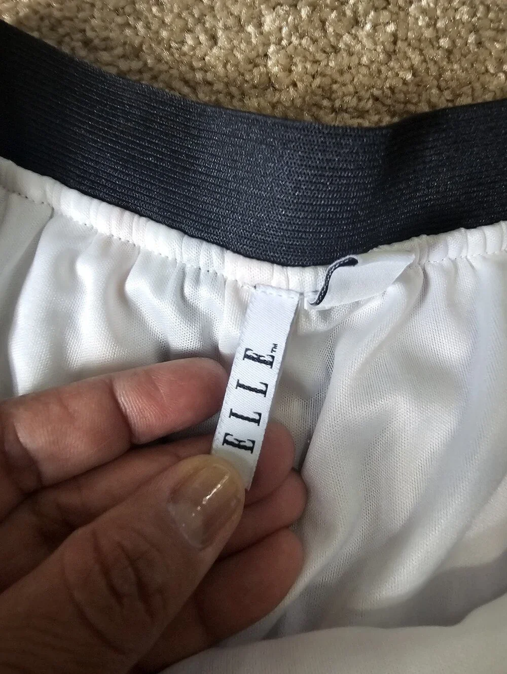 Elle Pastel Pleated Striped Midi Skirt with Navy Waistband Size L